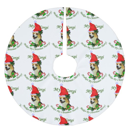 Pembroke Welsh Corgi Christmas Polyester Weihnachtsbaumdecke (Vorderseite)