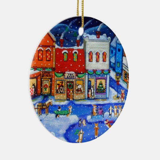 Pembroke Welsh Corgi Circle Ornament (Rechts)