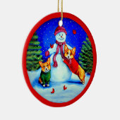 Pembroke Welsh Corgi Circle Ornament (Rechts)
