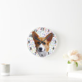 Pembroke Welsh Corgi Clock Runde Wanduhr (Zuhause)