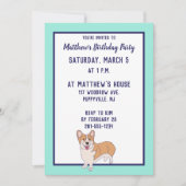 Pembroke Welsh Corgi Custom Party Invites Einladung (Vorderseite)