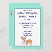 Pembroke Welsh Corgi Custom Party Invites Einladung (Vorne/Hinten)