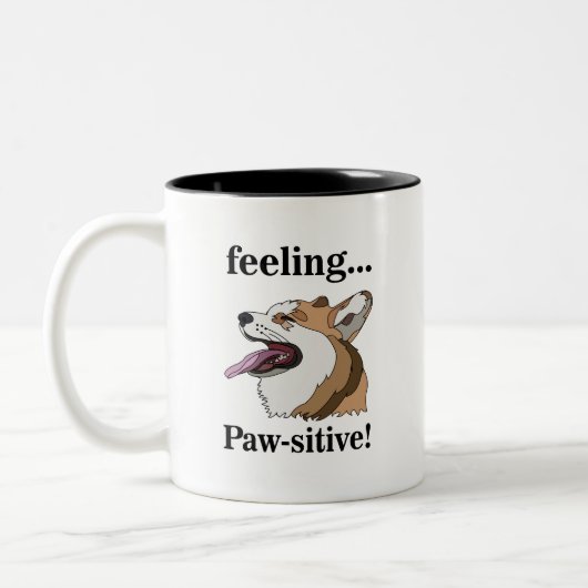 Pembroke Welsh Corgi Cute Dog Zweifarbige Tasse (Links)
