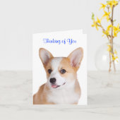 Pembroke Welsh Corgi Denken Sie an Ihre Grußkarte Karte (Gelbe Blume)