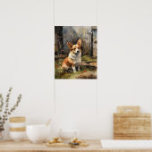 Pembroke Welsh Corgi Dog Art Print Poster (Küche)