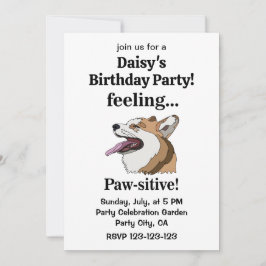 Pembroke Welsh Corgi Dog Birthday Party Einladung