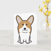 Pembroke Welsh Corgi Dog Cartoon Karte (Gelbe Blume)