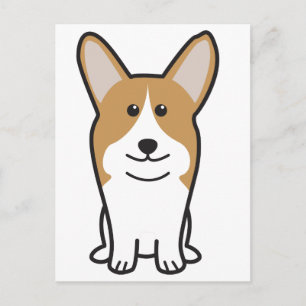 Pembroke Welsh Corgi Dog Cartoon Postkarte