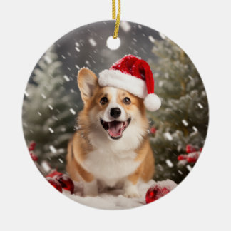 Pembroke Welsh Corgi Dog Christmas Keepake Keramik Ornament