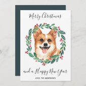 Pembroke Welsh Corgi Dog Elegant Frohe Weihnachten (Vorne/Hinten)