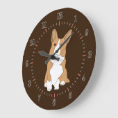 Pembroke Welsh Corgi Dog Große Wanduhr (Winkel)