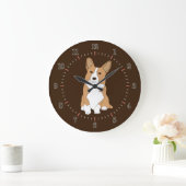 Pembroke Welsh Corgi Dog Große Wanduhr (Zuhause)