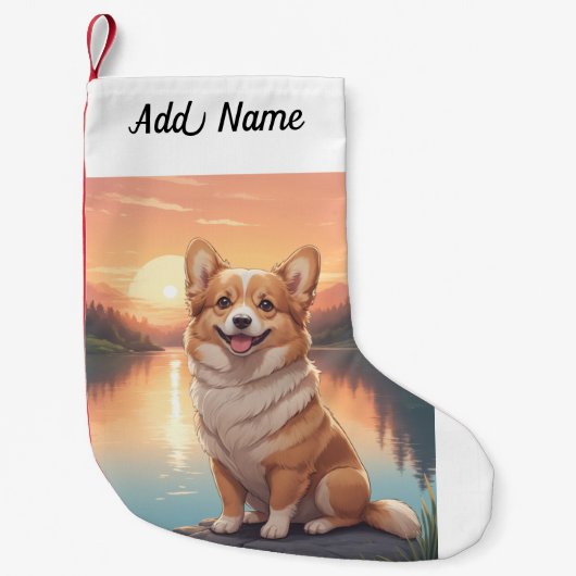 Pembroke Welsh Corgi Dog Kleiner Weihnachtsstrumpf (Vorderseite)