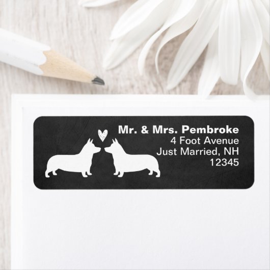 Pembroke Welsh Corgi Dog Silhouetten mit Herz (Insitu)