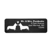 Pembroke Welsh Corgi Dog Silhouetten mit Herz (Vorne)