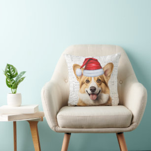 Pembroke Welsh Corgi Dog Watercolor Weihnachten Kissen