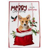 Pembroke Welsh Corgi Dog Weihnachten Mittlere Geschenktüte (Rückseite)