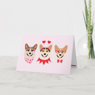 Pembroke Welsh Corgi Dogs Valentines Feiertagskarte