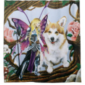 Pembroke Welsh Corgi Fairy Fantasy Duschvorhang (Vorderseite)