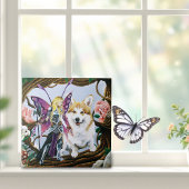 Pembroke Welsh Corgi Fairy Fantasy Fliese