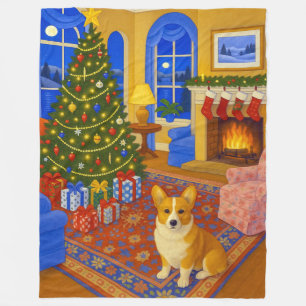 Pembroke Welsh Corgi Feiertag Fleecedecke