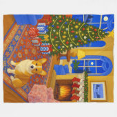 Pembroke Welsh Corgi Feiertag Fleecedecke (Vorderseite (Horizontal))