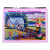 Pembroke Welsh Corgi Folk Art Calendar Kalender (Titelbild)