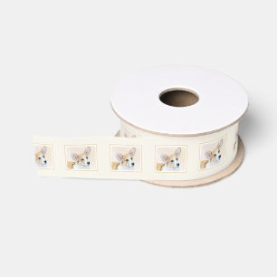 Pembroke Welsh Corgi Gemälde - Originale Hundekuns Ripsband