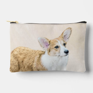 Pembroke Welsh Corgi Gemälde Rot Originale Hunde K Zubehörtasche