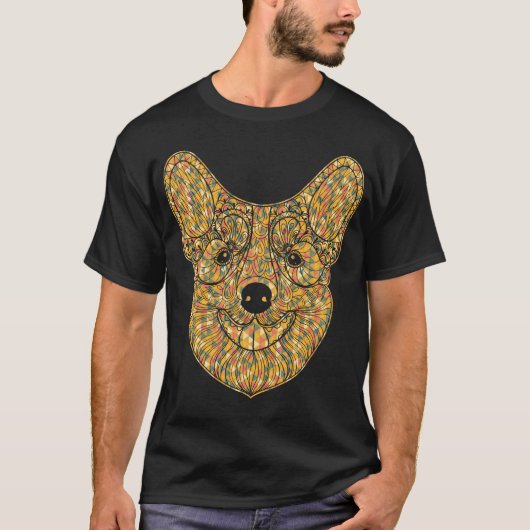 Pembroke Welsh Corgi Geometric T-Shirt (Vorderseite)