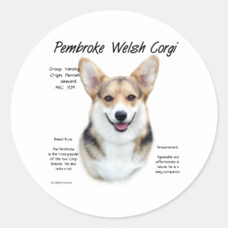Pembroke Welsh Corgi Geschichte Design Runder Aufkleber