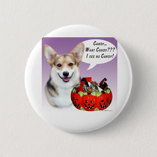 Pembroke Welsh Corgi Halloween Candy Button (Vorderseite)