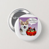 Pembroke Welsh Corgi Halloween Candy Button (Vorne & Hinten)