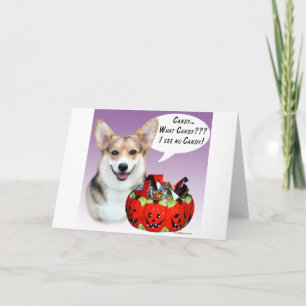 Pembroke Welsh Corgi Halloween Candy Karte