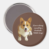 Pembroke Welsh Corgi Happy Magnet (Vorderseite/Rückseite)