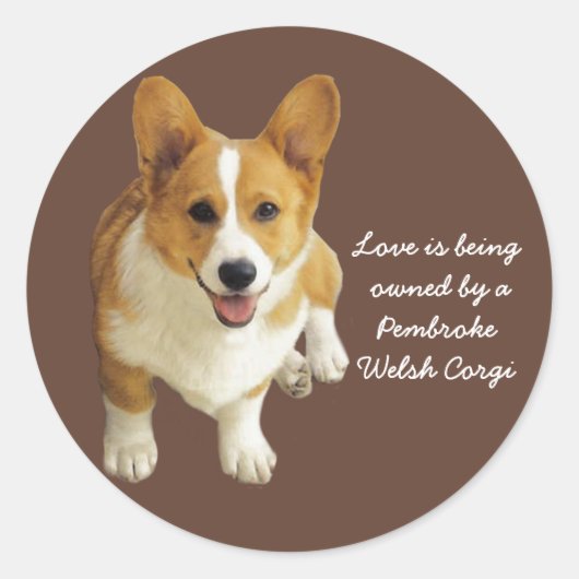 Pembroke Welsh Corgi Happy Sticker (Vorderseite)