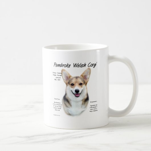 Pembroke Welsh Corgi History Design Kaffeetasse (Rechts)