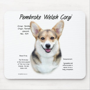 Pembroke Welsh Corgi History Design Mousepad