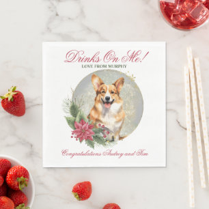 Pembroke Welsh Corgi Hochzeitsserviette mit Foto Serviette