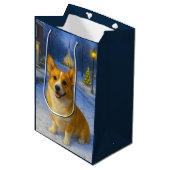 Pembroke Welsh Corgi Holiday  Mittlere Geschenktüte (Vorderseite Schrägansicht)