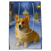 Pembroke Welsh Corgi Holiday  Mittlere Geschenktüte (Rückseite)