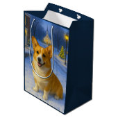 Pembroke Welsh Corgi Holiday  Mittlere Geschenktüte (Rückseite Schrägansicht)