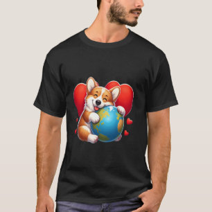 Pembroke Welsh Corgi Hund Erdtag Umarmen Liebe Bes T-Shirt