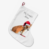 Pembroke Welsh Corgi Hund Großer Weihnachtsstrumpf (Vorderansicht (hängend))