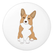 Pembroke Welsh Corgi Hund Keramikknauf (Vorderseite)