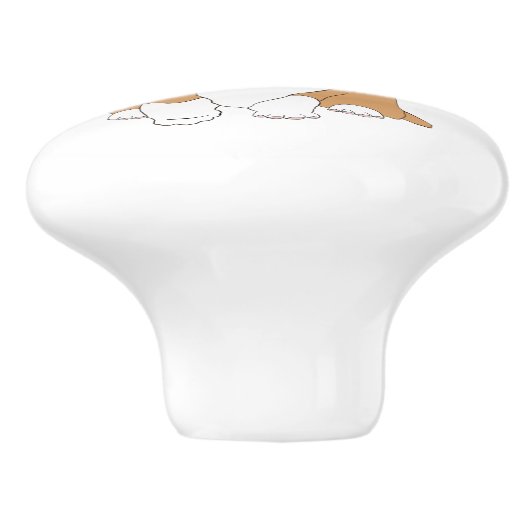 Pembroke Welsh Corgi Hund Keramikknauf (Seitenansicht)