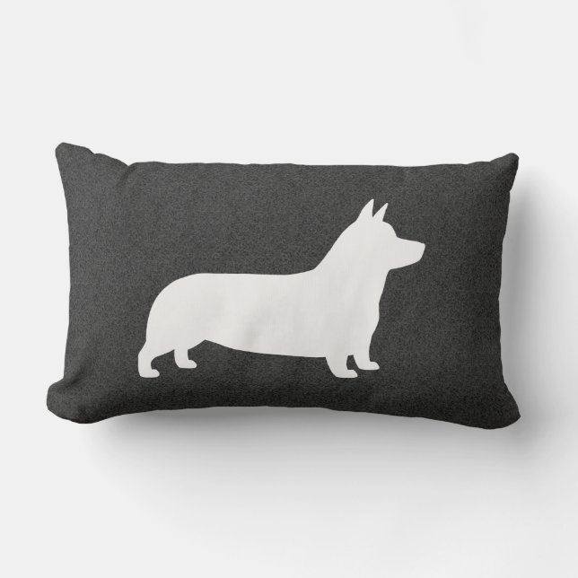 Pembroke Welsh Corgi Hund Silhouette Lendenkissen (Vorderseite)
