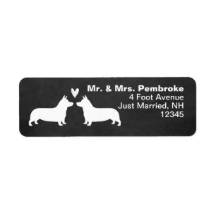 Pembroke Welsh Corgi Hund Silhouetten mit Herz