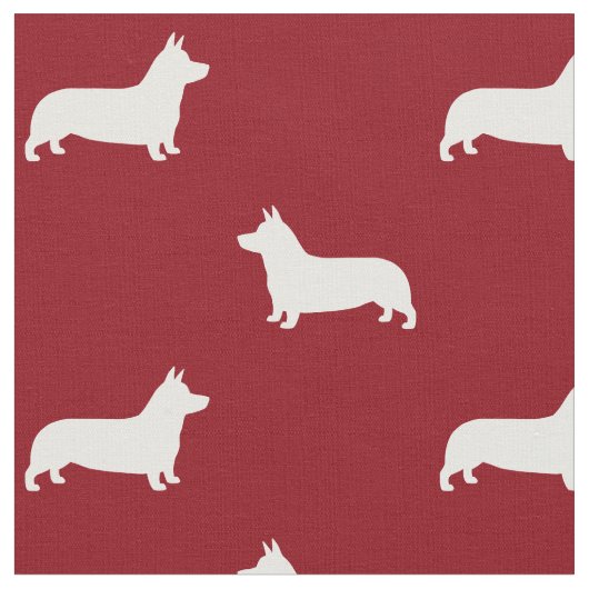 Pembroke Welsh Corgi Hund Silhouetten Muster Stoff (Nahaufnahme)