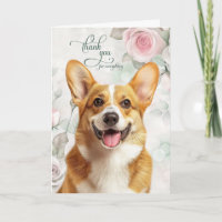 Pembroke Welsh Corgi Hund und rosa Rosen